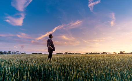 Farmer in field