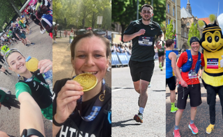 Four colleagues take on marathons to raise over £13,000 for charity
